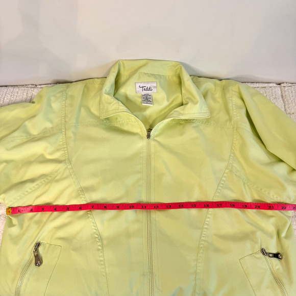 VTG Teddi Womens Lime Green Full Zip Collared Jacket Size Large Casual Hiking - Picture 7 of 11